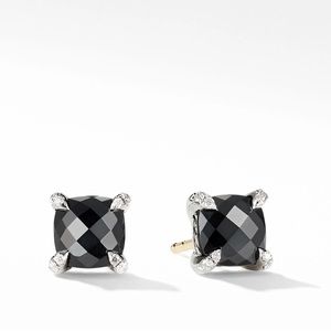 David Yurman Onyx and Diamond Stud Earrings
